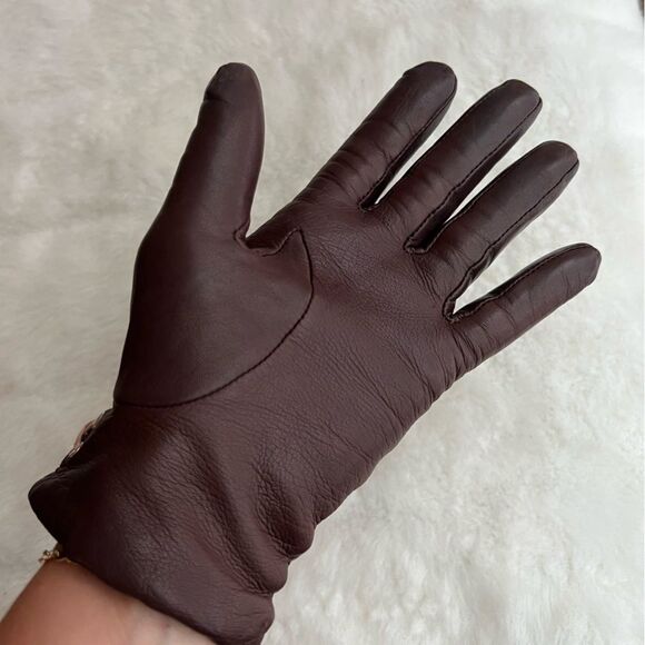 Antonio Murolo Women's Leather Driving Gloves Brown w/Pink Stitching
Size 7 1/2 - Picture 4 of 14